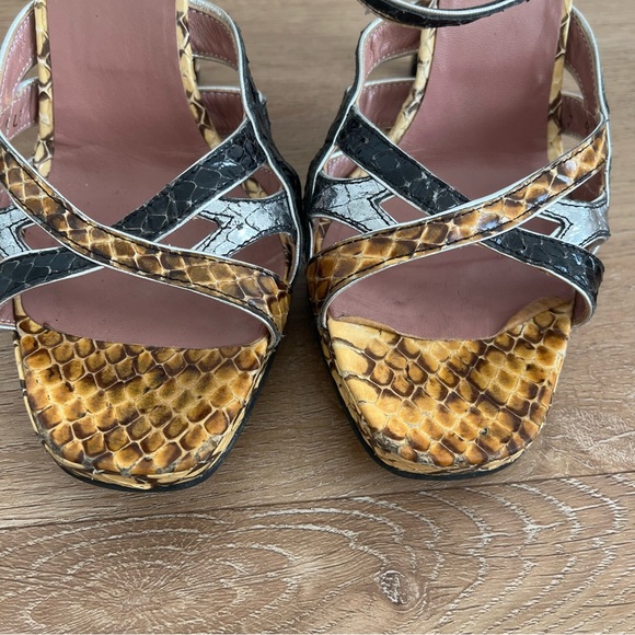 Vintage Miu Miu Snakeskin Strappy Heels, 6 - Picture 4 of 10